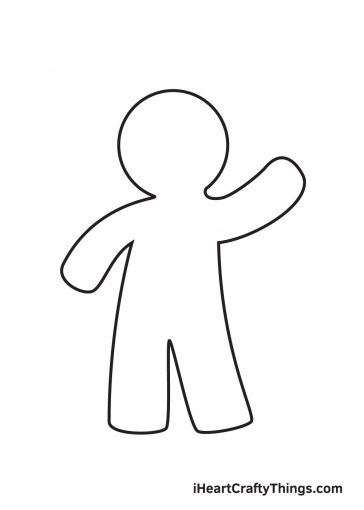 Gingerbread Man Drawing - How To Draw A Gingerbread Man Step By Step