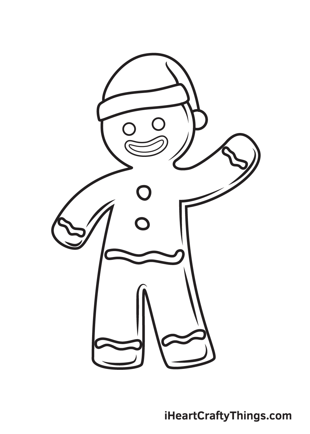 gingerbread man drawing step 9