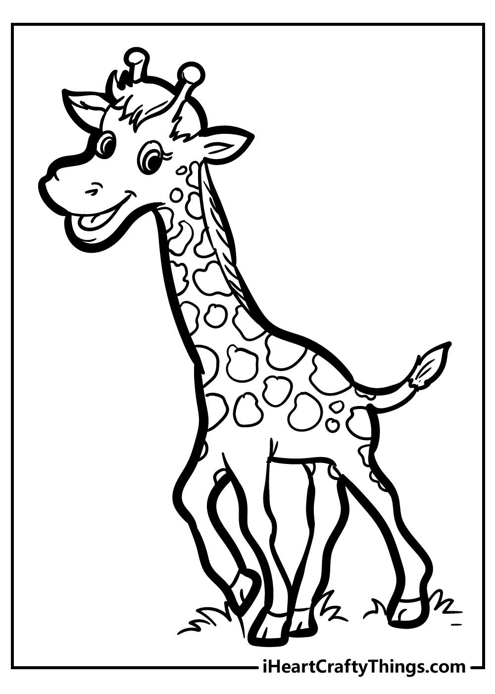 giraffe outline printable