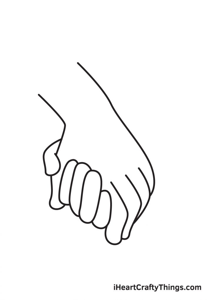 Holding Hands Drawing - How To Draw Holding Hands Step By Step