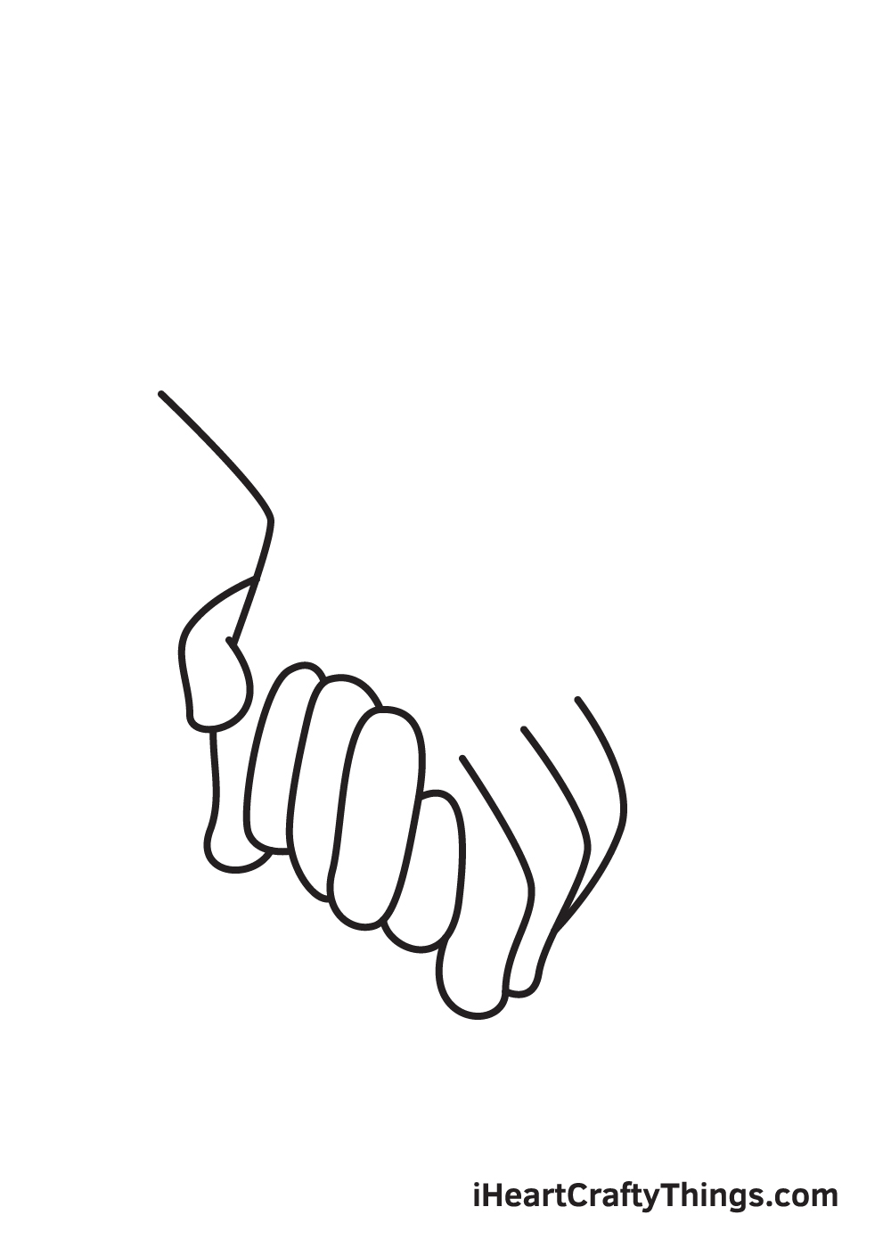 holding hands drawing step 6