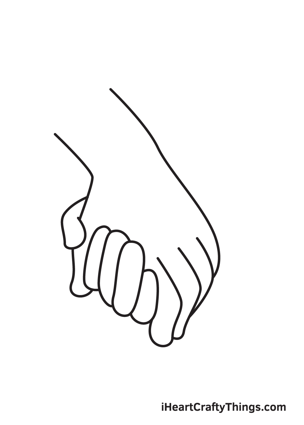 holding hands drawing step 7