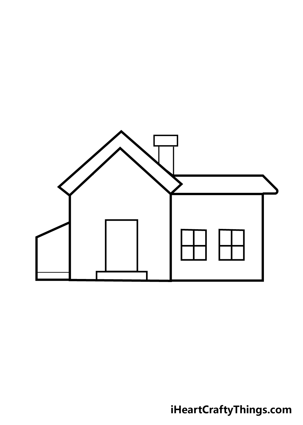 How to make simple house drawing with easy coloring pages | Simple house  drawing, House drawing, Tree drawing simple