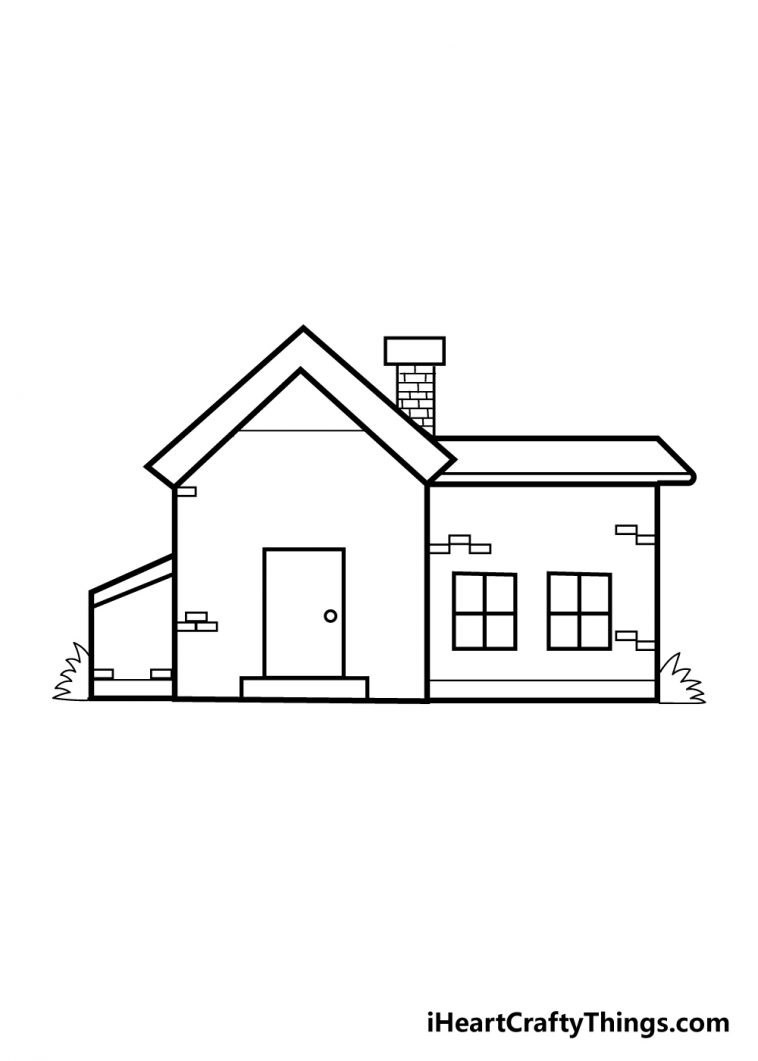  House Drawing - How To Draw A House Step By Step