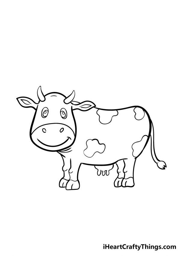 Cow Drawing How To Draw A Cow Step By Step!