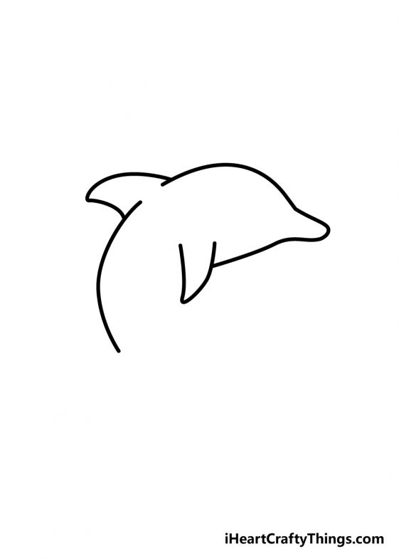 Easy Dolphin Drawing - How To Draw A Dolphin Step By Step!