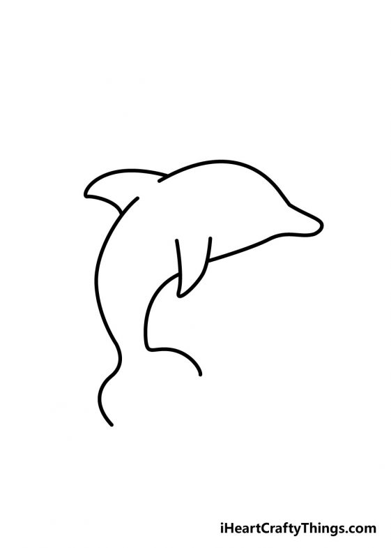 Easy Dolphin Drawing - How To Draw A Dolphin Step By Step!