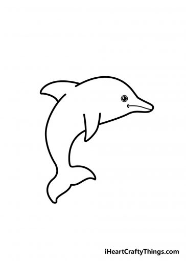 Easy Dolphin Drawing - How To Draw A Dolphin Step By Step!