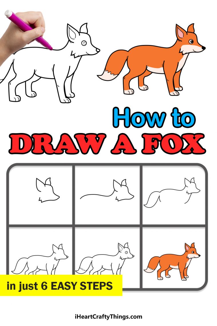 Fox Drawing How To Draw A Fox Step By Step!