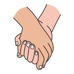 how to draw holding hands image