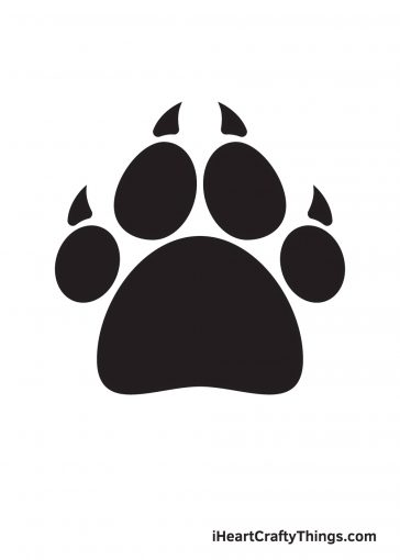 how to draw paw print image