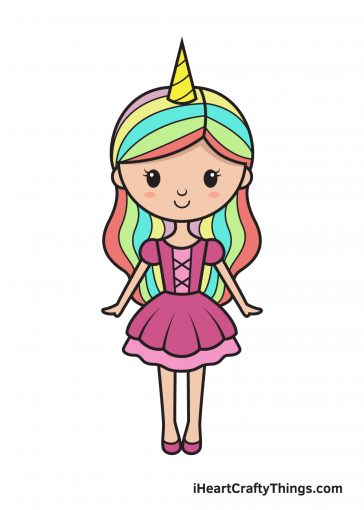 how to draw unicorn girl image