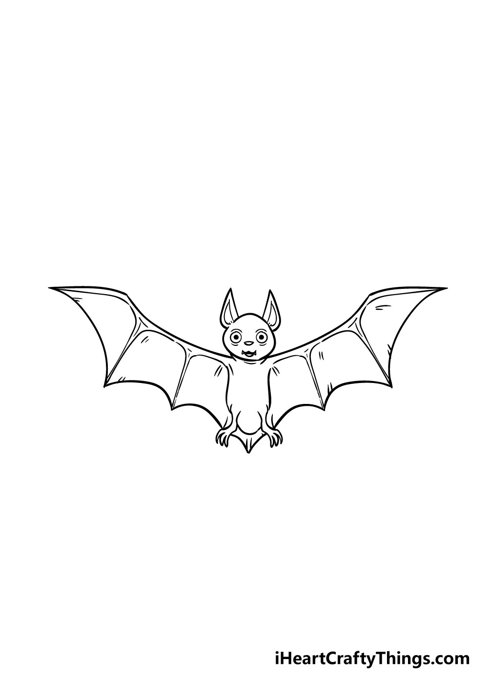 How to draw Bat 8 - Hướng dẫn cách vẽ con dơi đơn giản với 9 bước cơ bản