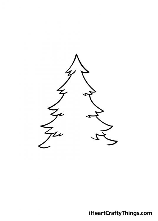  Christmas Tree Drawing - How To Draw A Christmas Tree Step 