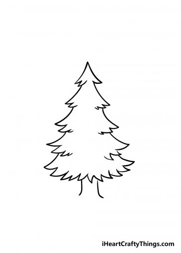 Christmas Tree Drawing - How To Draw A Christmas Tree Step By Step!