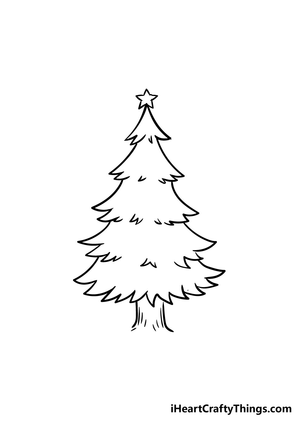 christmas tree drawing step 6