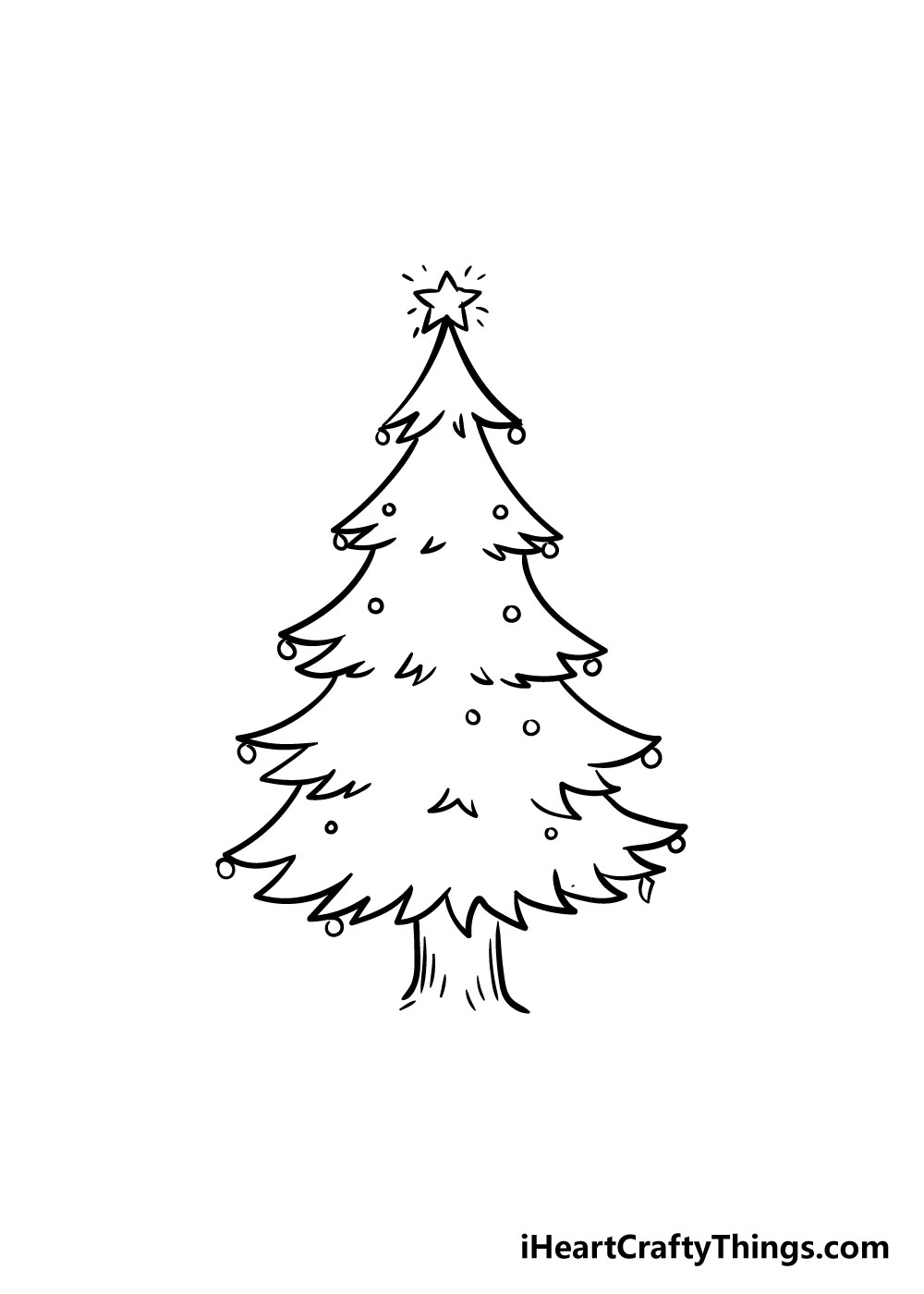 christmas tree drawing step 7