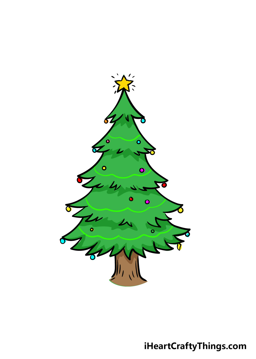 Christmas Tree Drawing How To Draw A Christmas Tree Step By Step