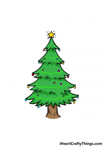 how to draw christmas tree image