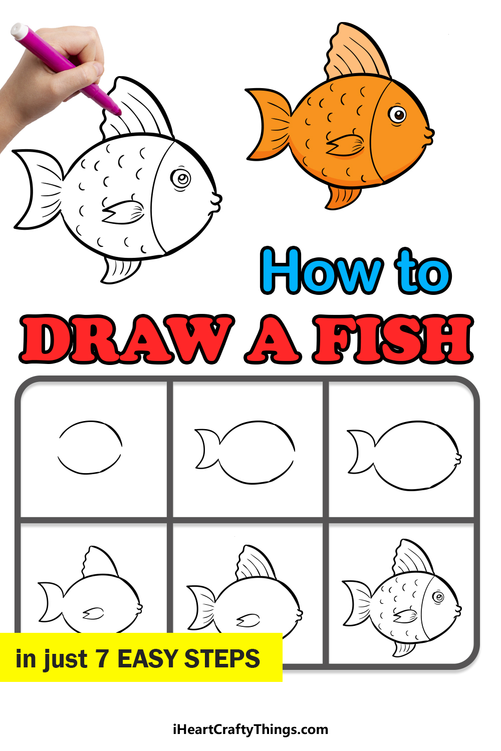 How to Draw a Fish Using Simple Shapes