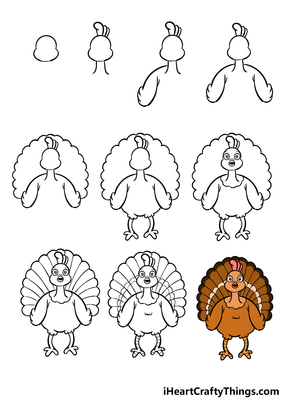 Turkey Drawing - How To Draw A Turkey Step By Step!