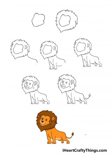 Lion Drawing - How To Draw A Lion Step By Step!