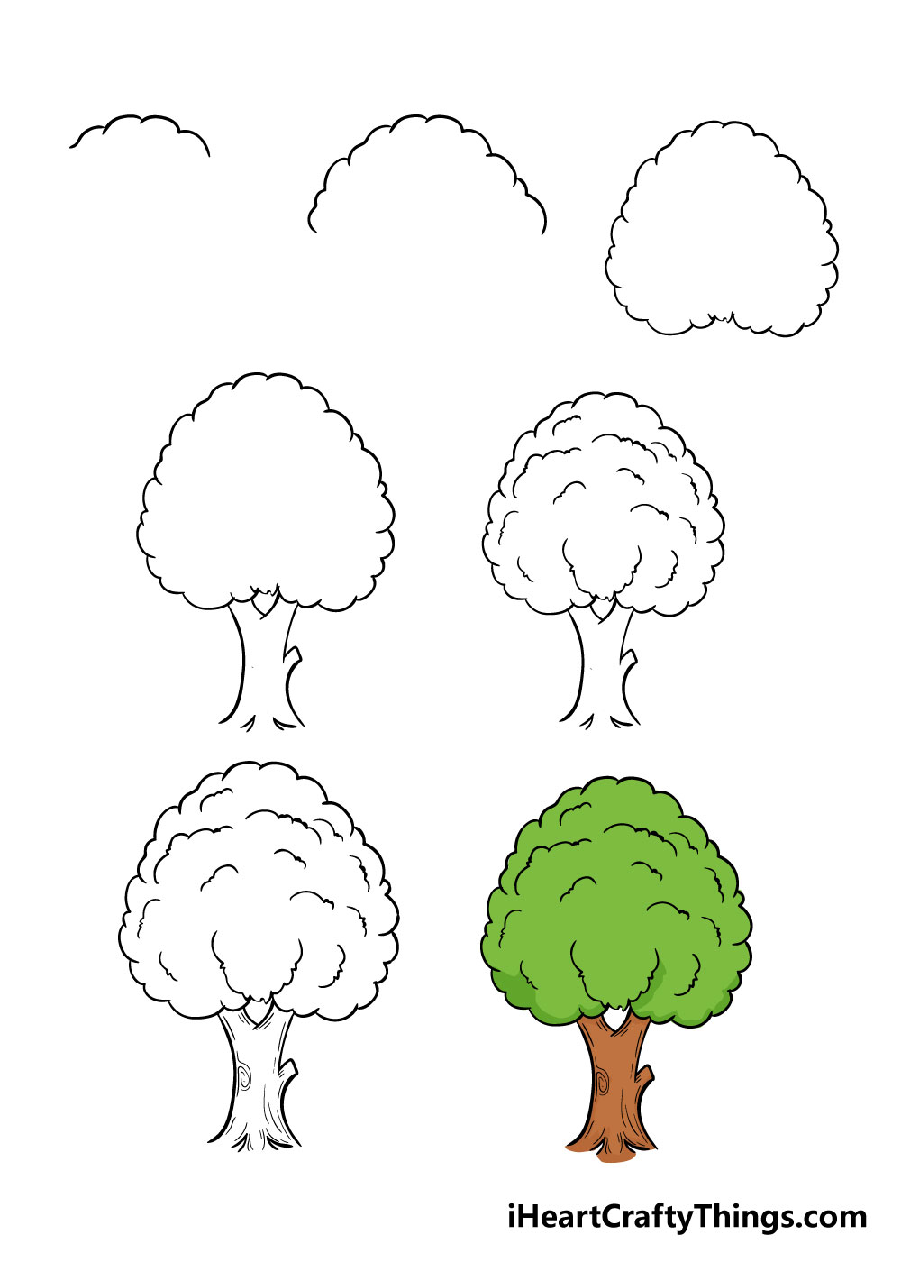 how to draw a tree in 7 steps