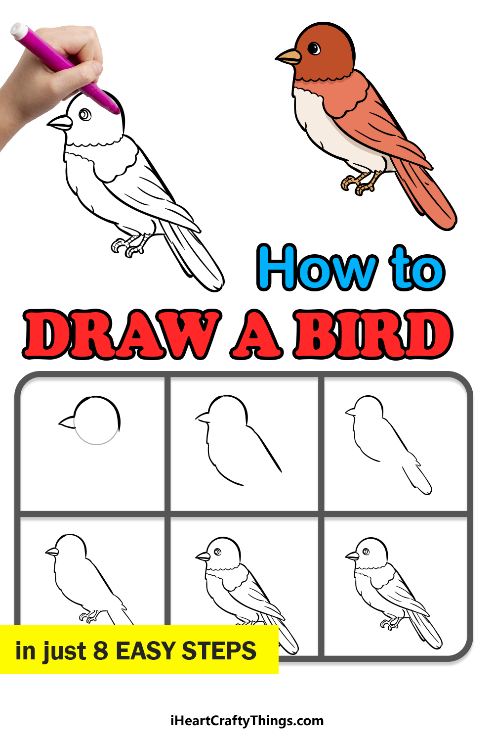 How To Draw A Simple Bird Easy Drawing Tutorial For Kids – NBKomputer