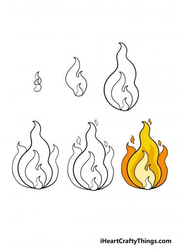 Fire Drawing - How To Draw Fire Step By Step!