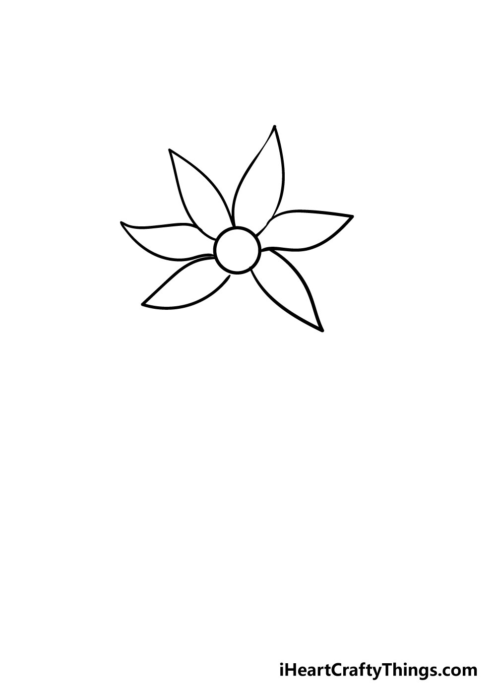 5 petal flower drawing