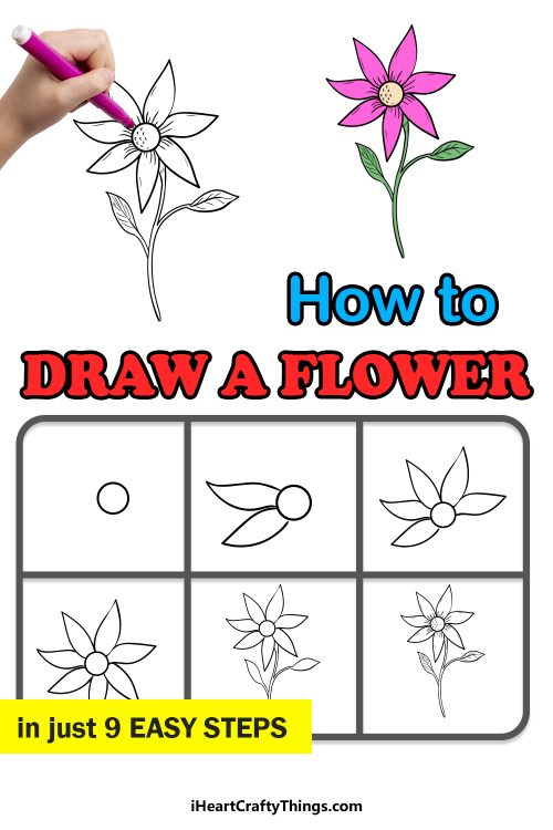 Flower Drawing How To Draw A Flower Step By Step!