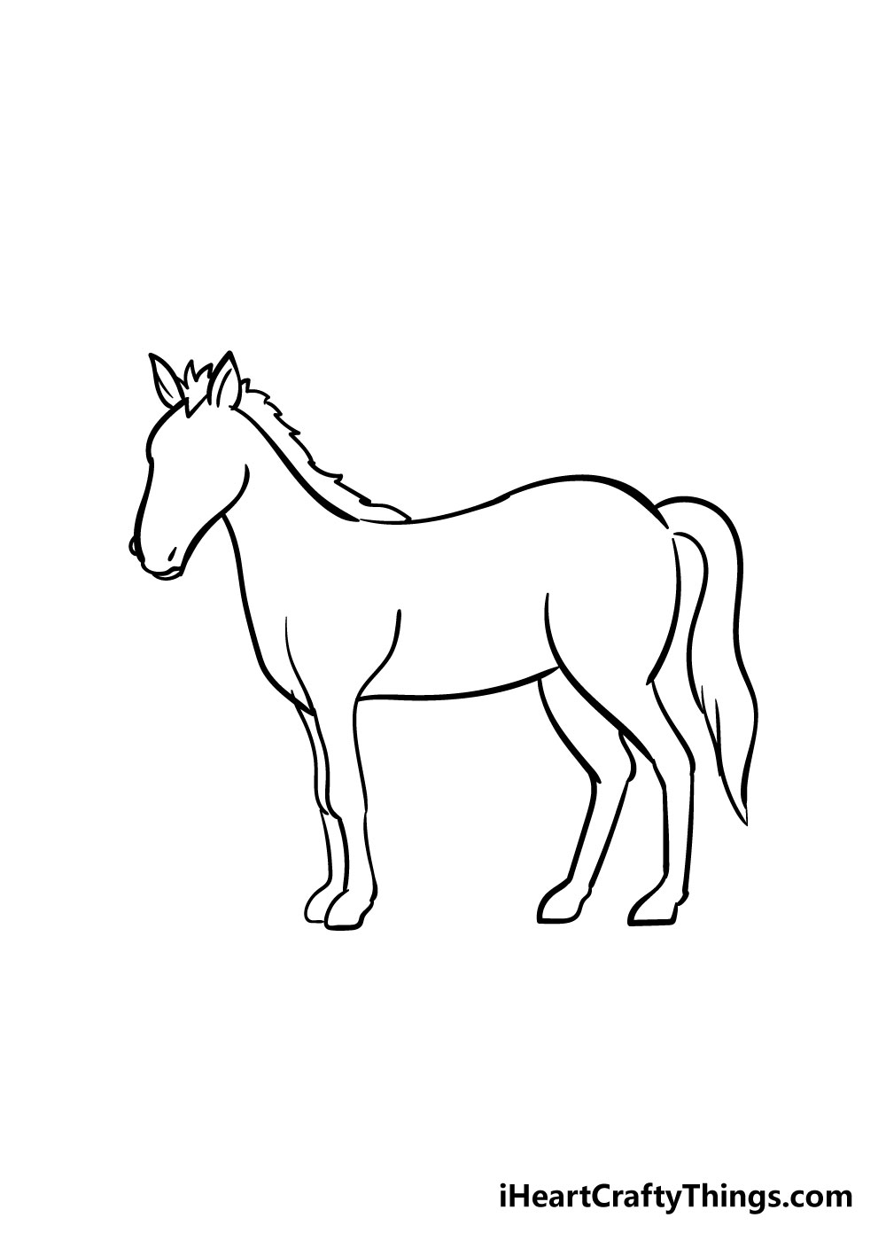 how to draw a horse step by step