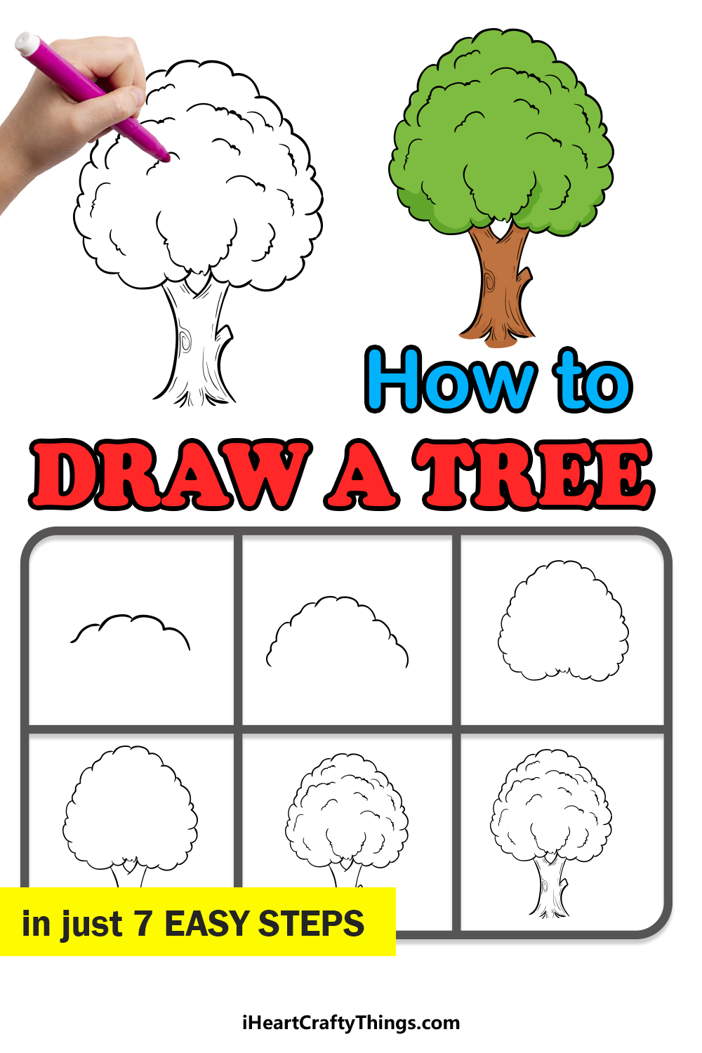 Tree Drawing How To Draw A Tree Step By Step 3402