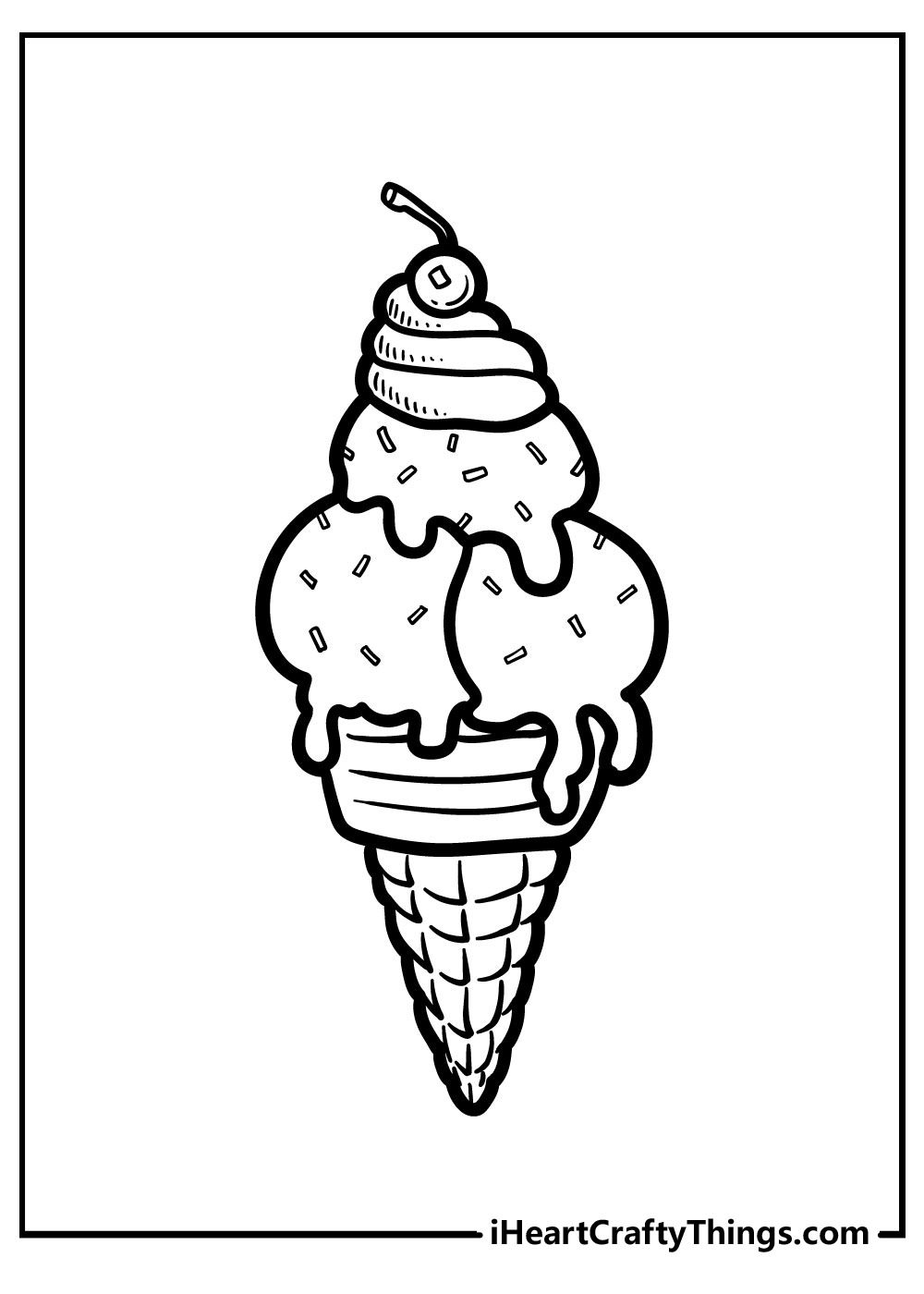 ice cream cone coloring page