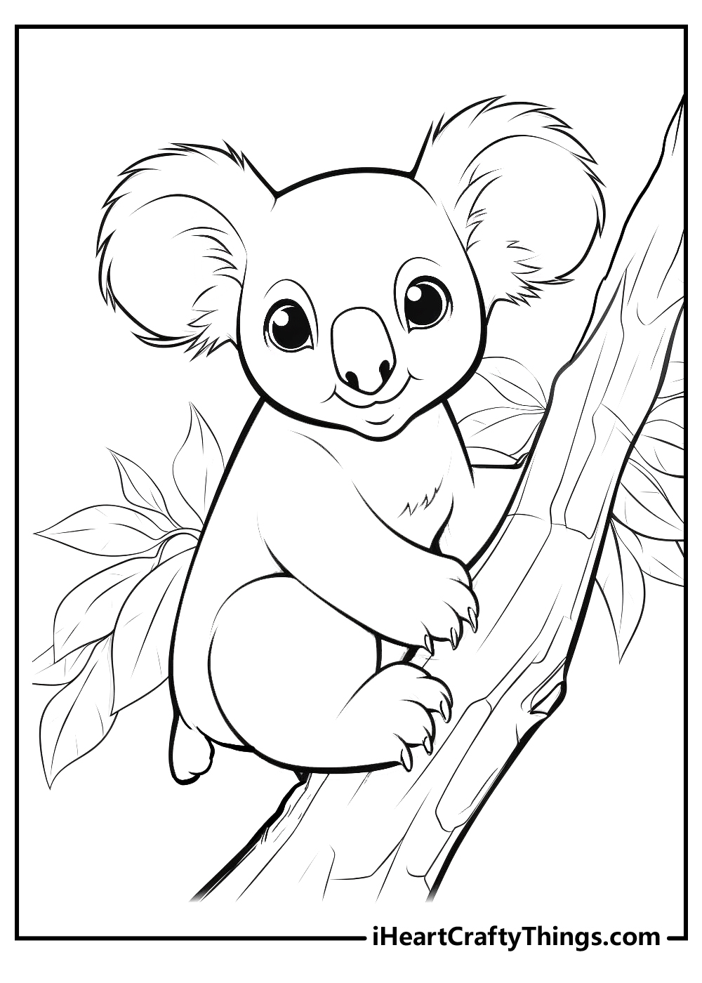 koala coloring printable for adults