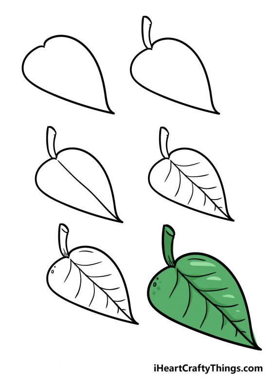 Leaf Drawing - How To Draw A Leaf Step By Step