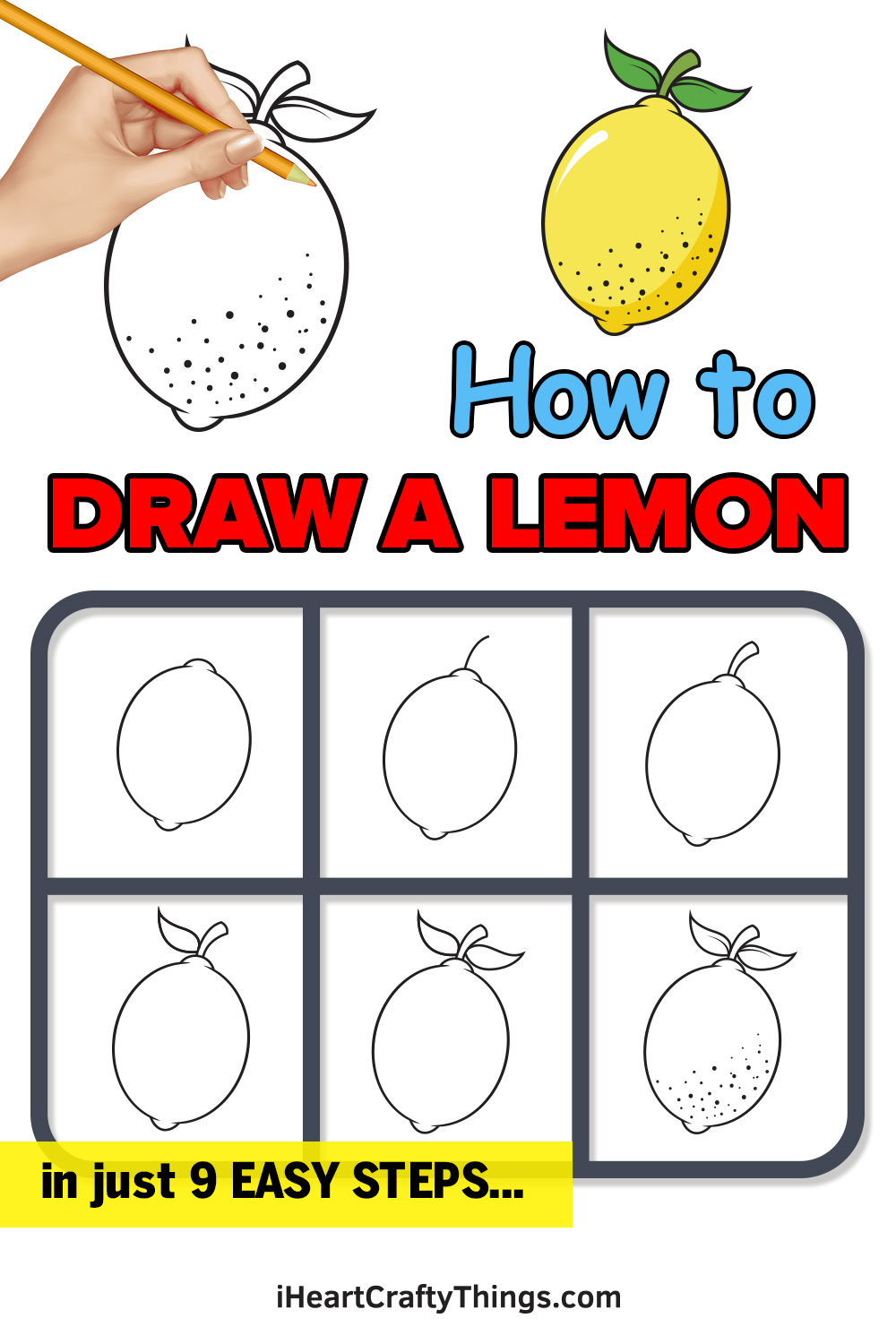 Lemon Drawing - How To Draw A Lemon Step By Step