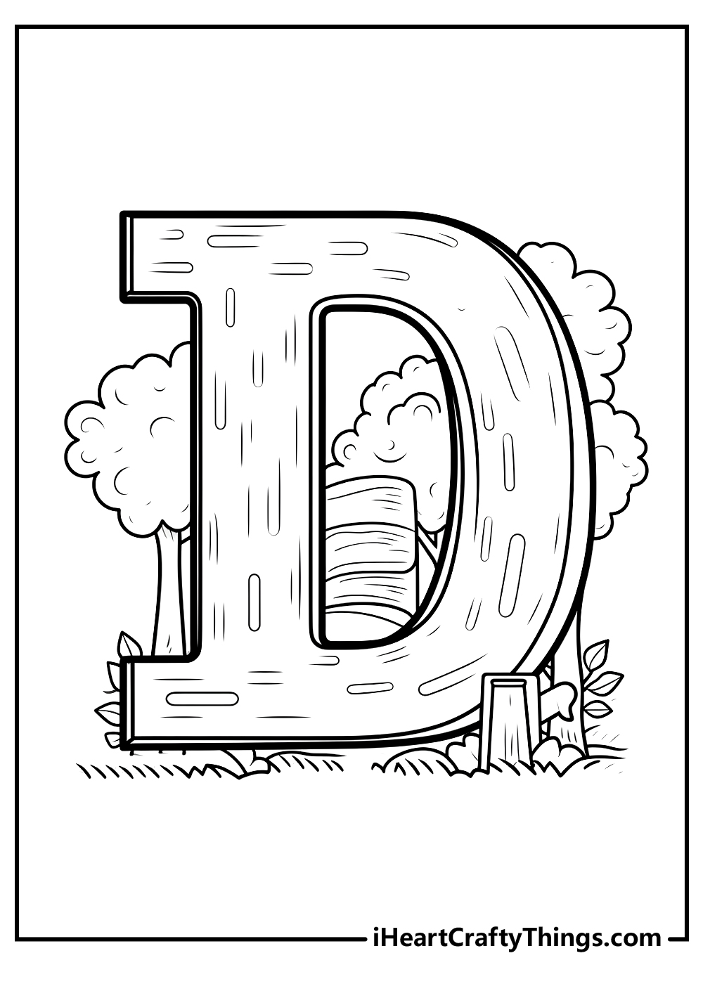 new letter D coloring printable