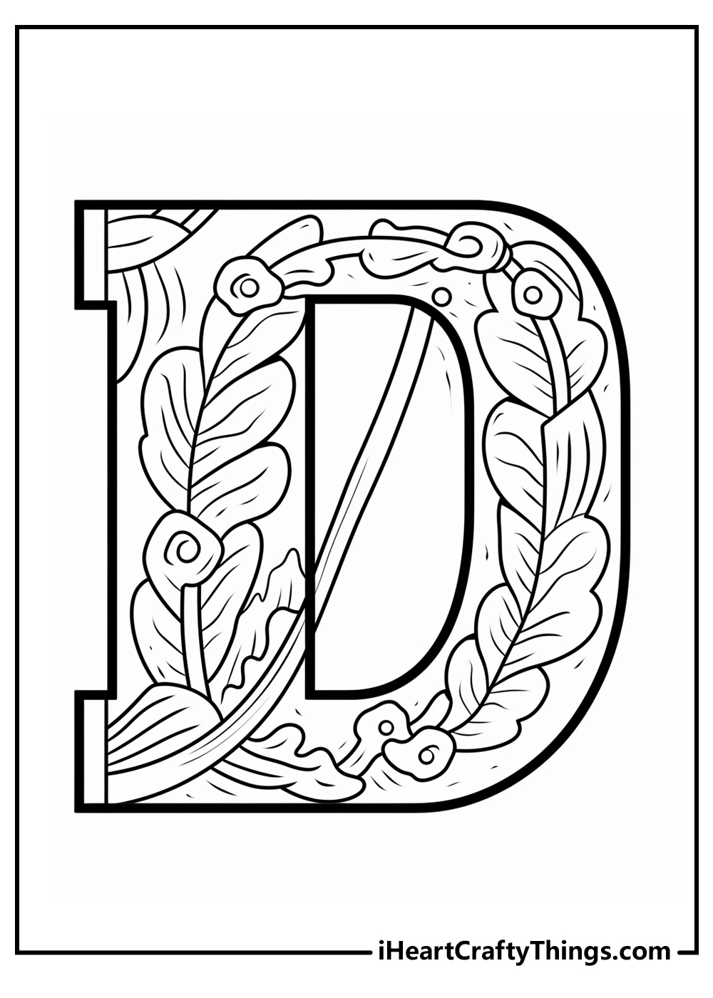original capital letter D coloring printable