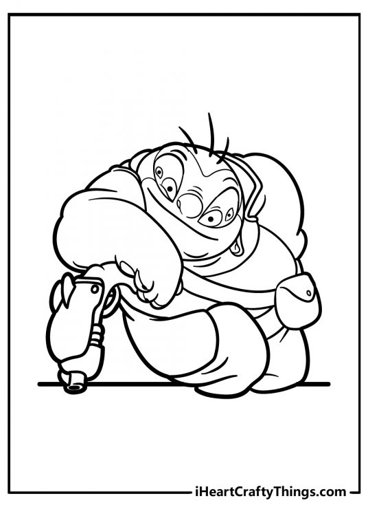 Free coloring page for kids presenting character Dr Jumba Jookiba from Lilo and Stitch