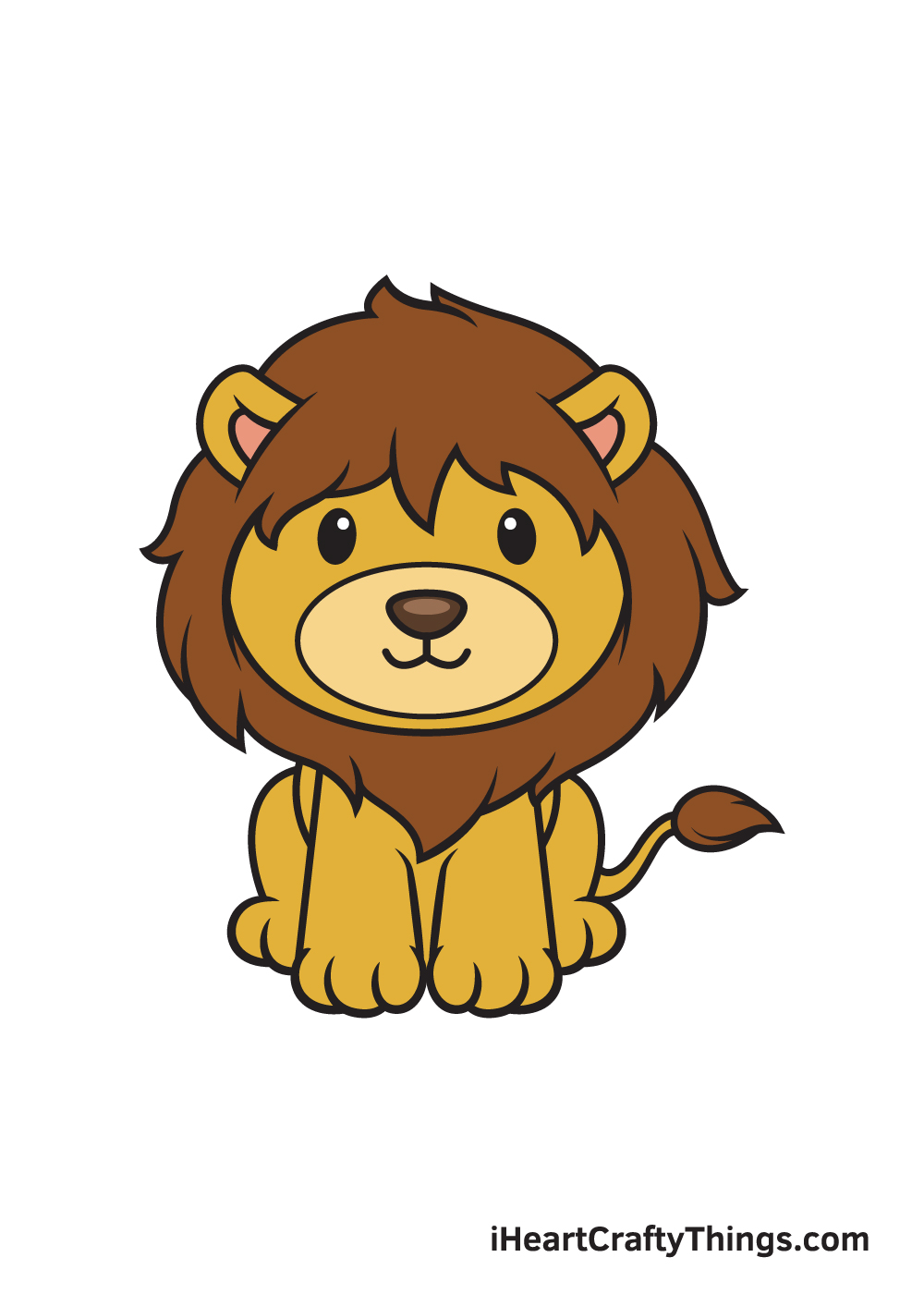 lion drawing 9 steps