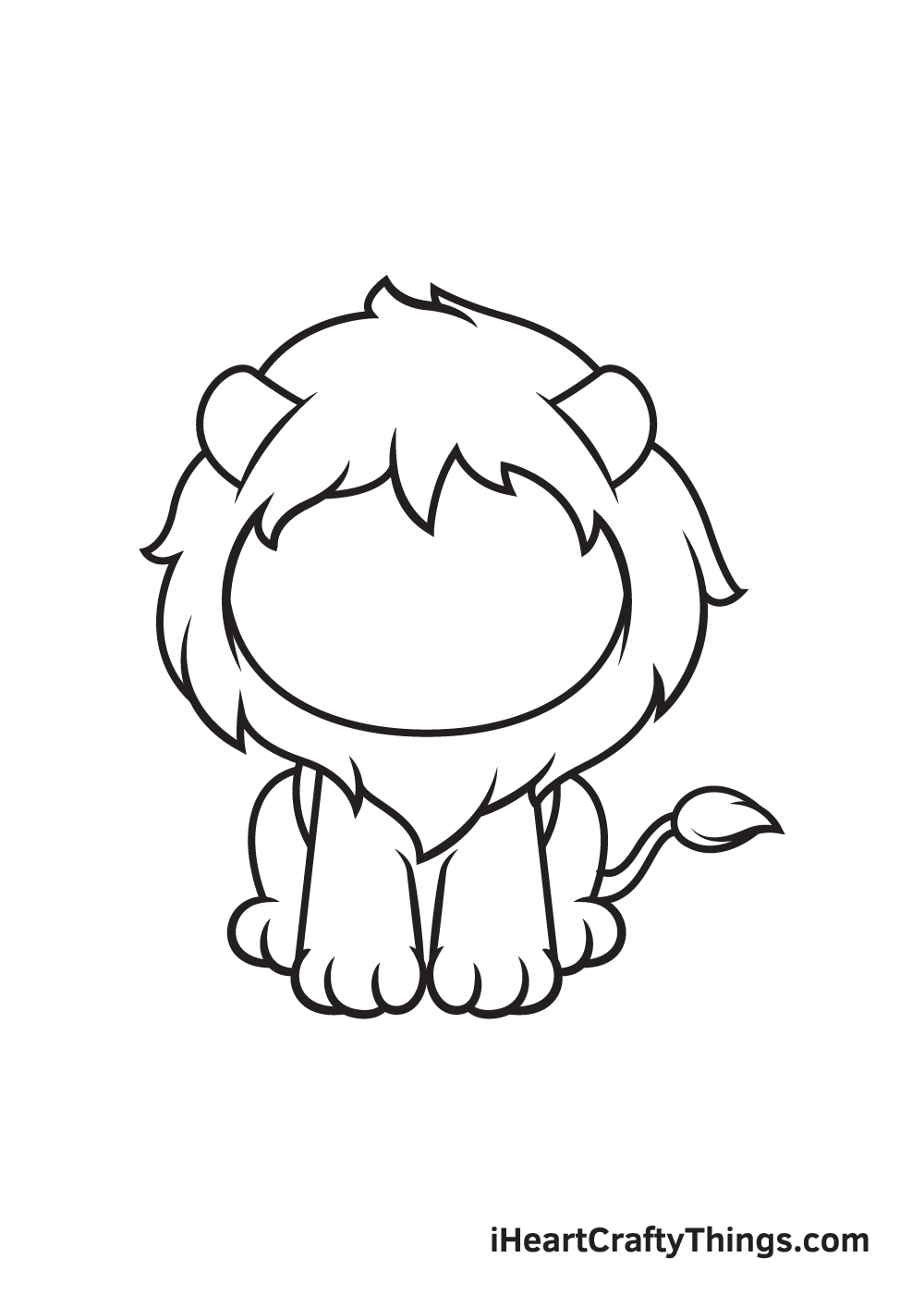 lion drawing step 7