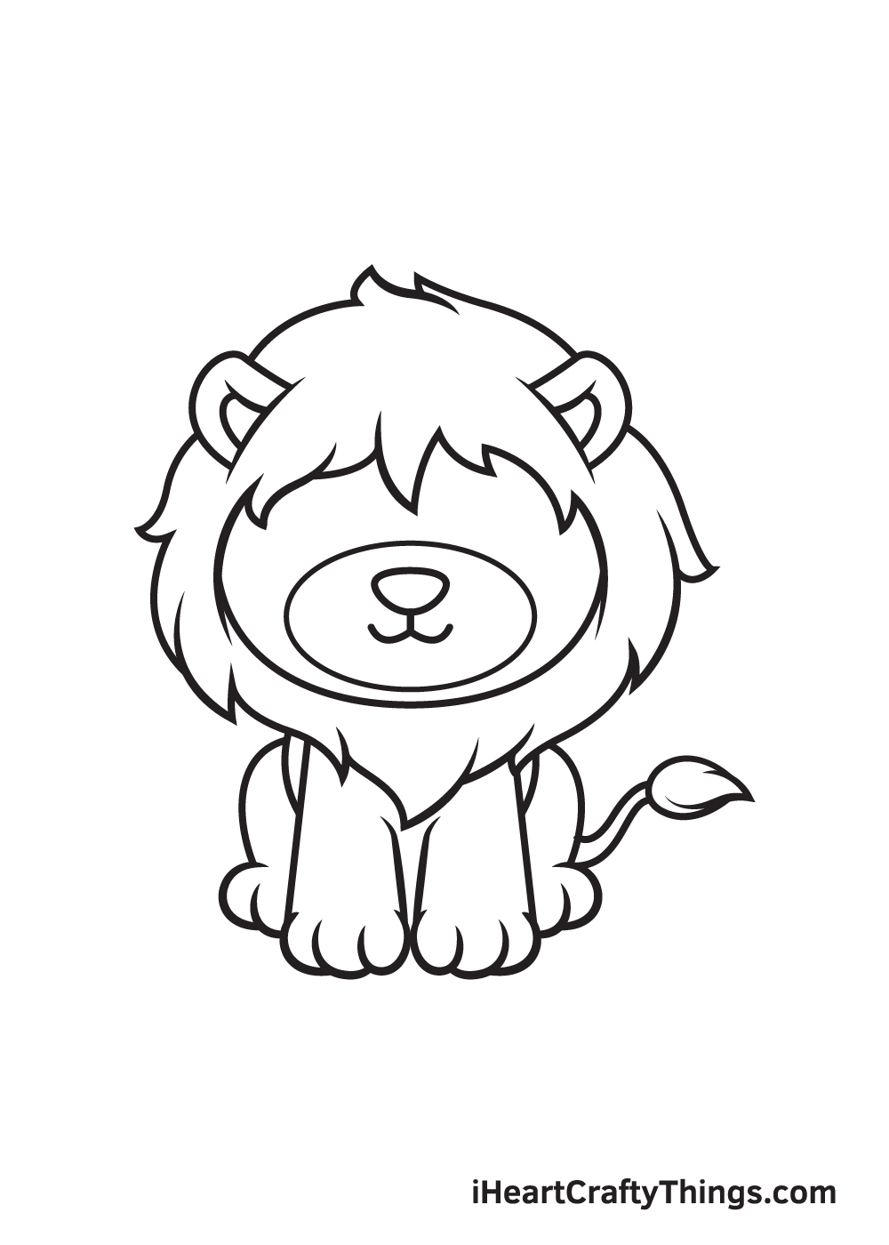 lion drawing step 8