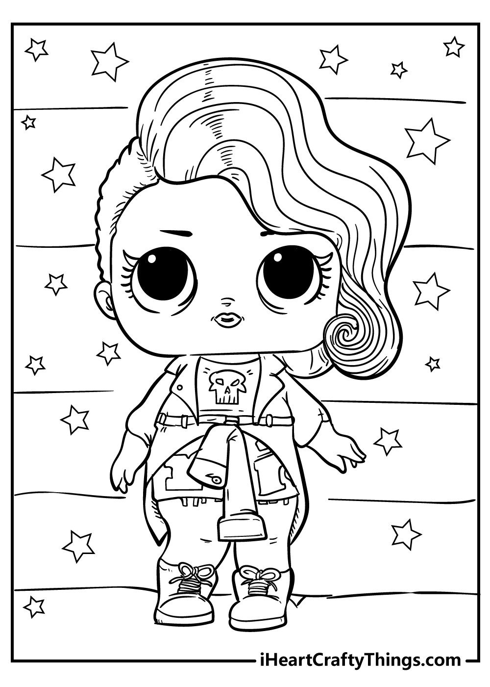 Free Printable LOL OMG Beautiful Coloring Page for Adults and Kids