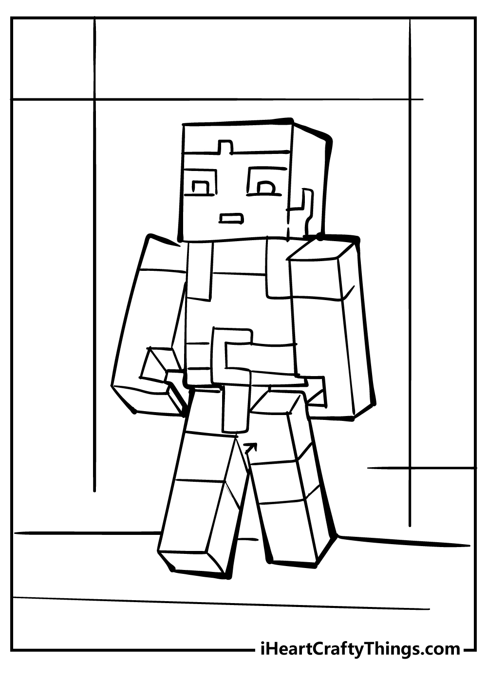 Minecraft to print for free - Simple Minecraft coloring page. From the  gallery : Minecraft. J…