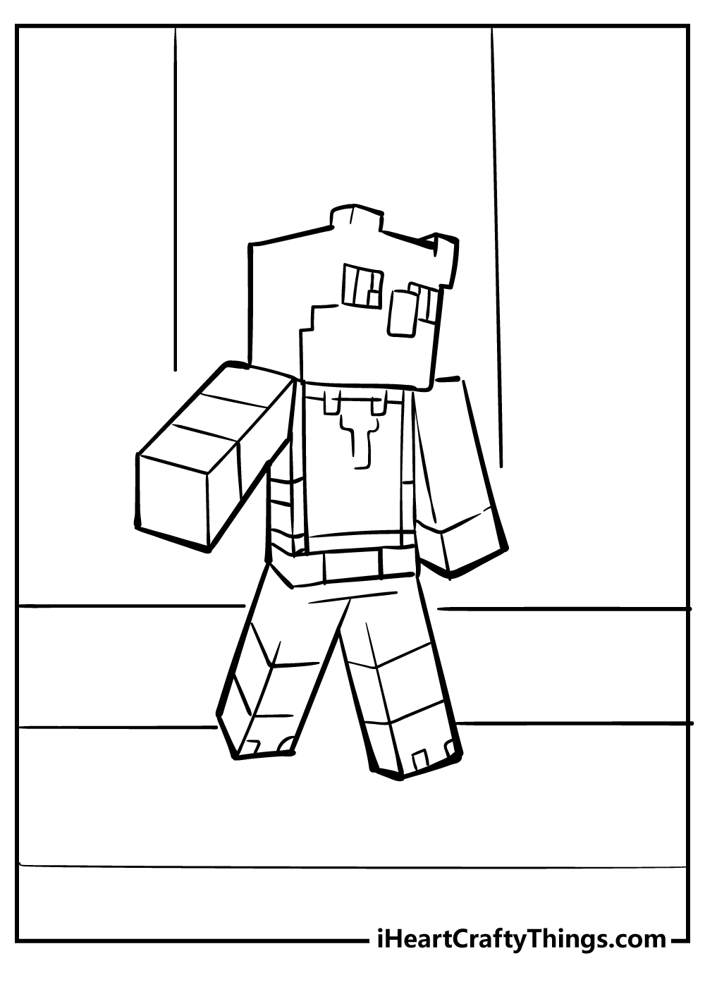 Minecraft to print for free - Simple Minecraft coloring page. From the  gallery : Minecraft. J…