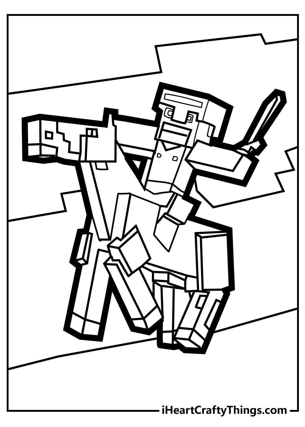 black and white minecraft printable coloring pages