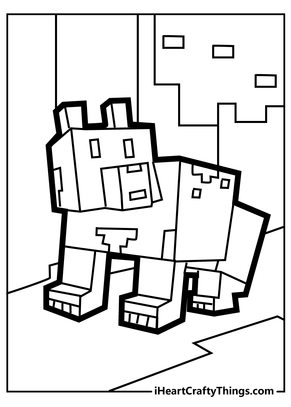 minecraft colouring for preschoolers