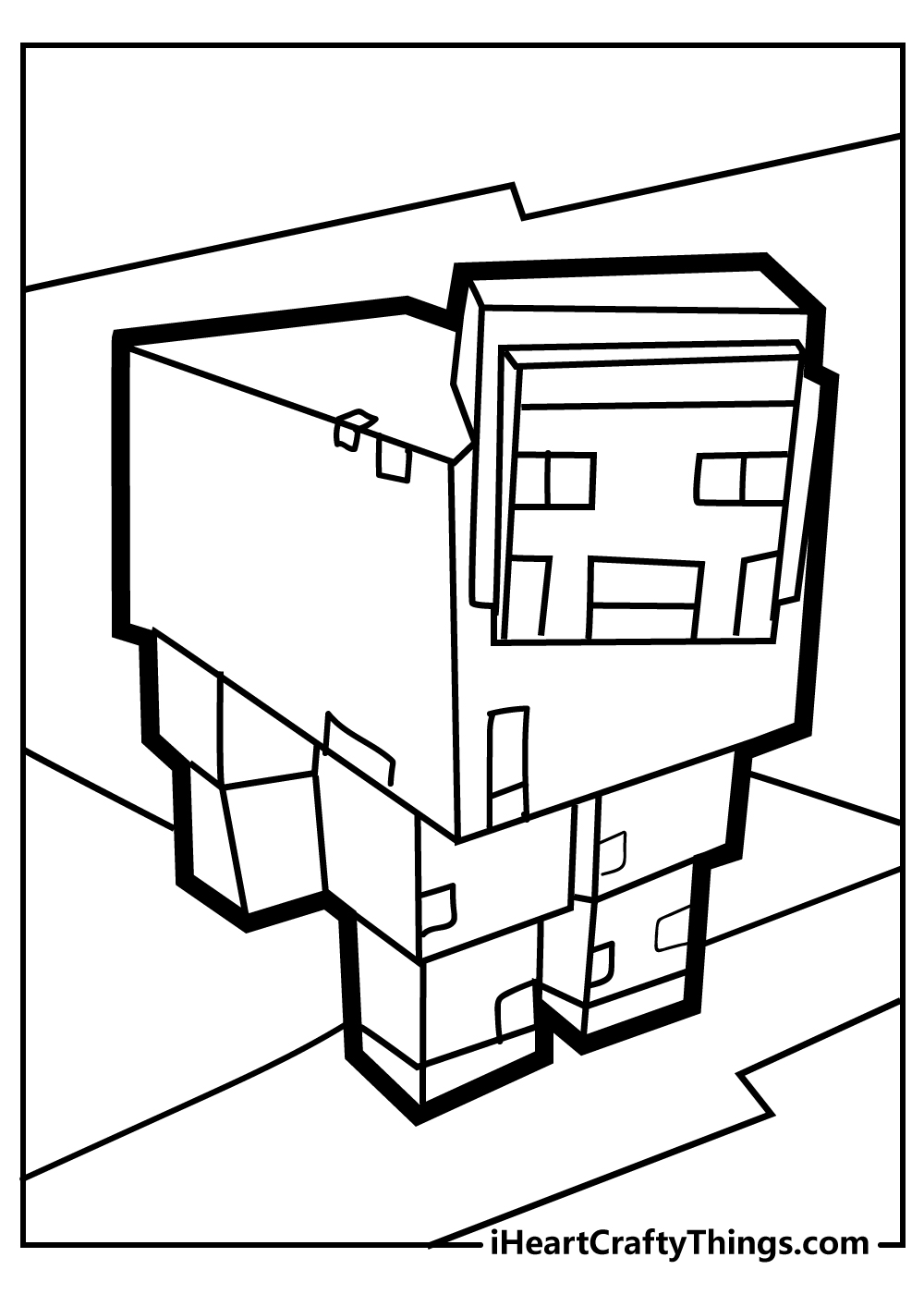 black and white minecraft characters coloring pages