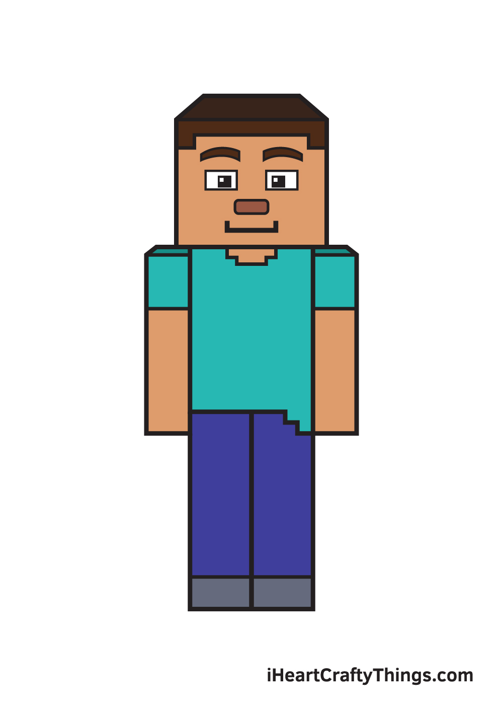 Minecraft Character Drawing Sheets - Steve - Creeper and Pig - Sub Art